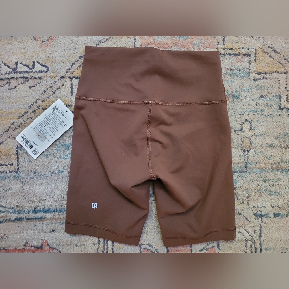 NWT Lululemon Sz 6 Java Brown Wunder Train HR Shorts Bikers 8" Workout Athletic